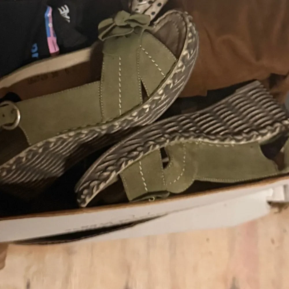 Josef Seibel Green Espadrille Slingback Shoes